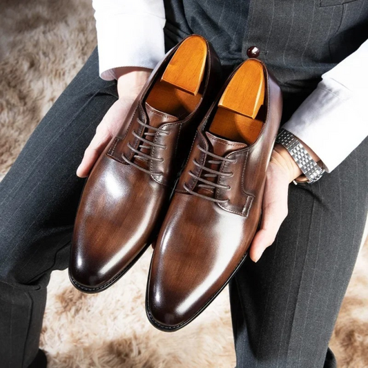 Luca | Chaussures Homme Cuir Oxford Lacets Bout Rond Formelles