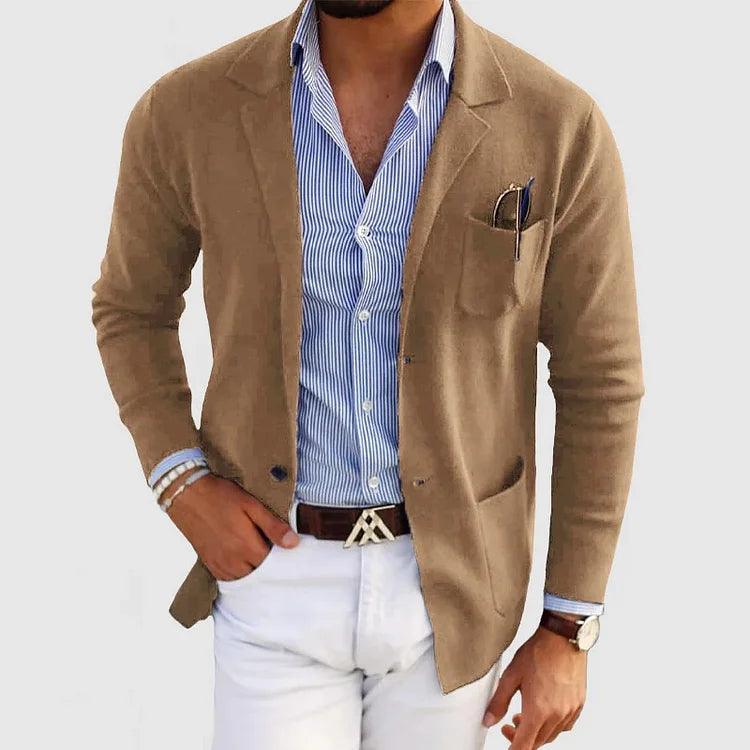 Armand | Blazer Homme en Maille à Revers Boutons et Poches Plaquées