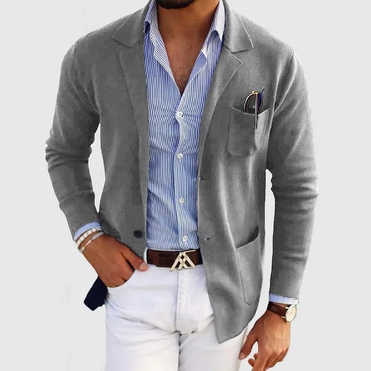 Armand | Blazer Homme en Maille à Revers Boutons et Poches Plaquées