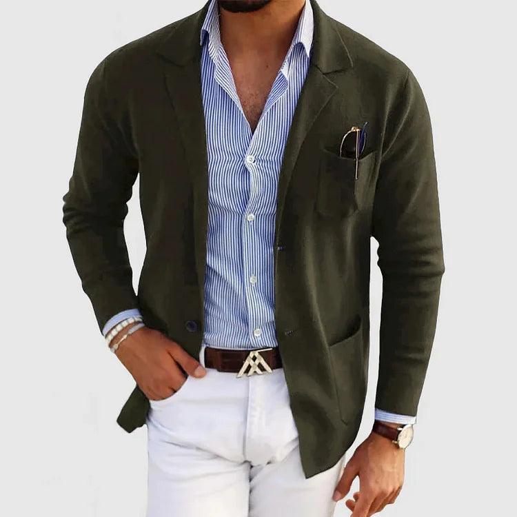 Armand | Blazer Homme en Maille à Revers Boutons et Poches Plaquées