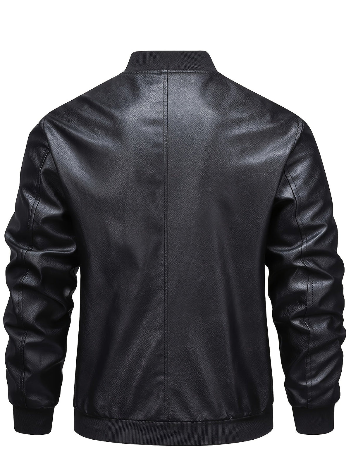 Dalton | Veste Bomber Homme en Simili Cuir Col Rond à Zip et Poches