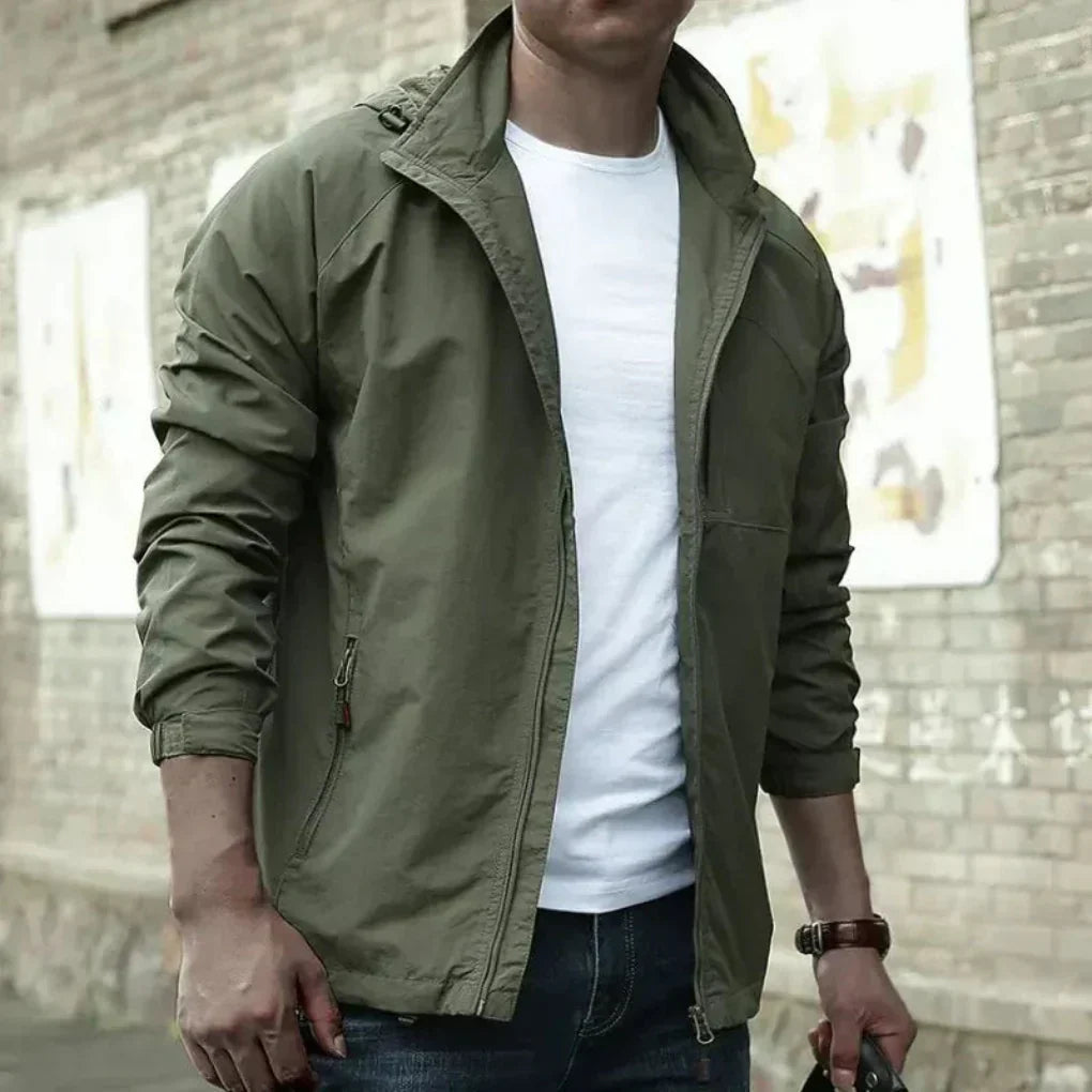 Davy | Veste Coupe-Vent Homme Légère Col Montant à Zip et Poches