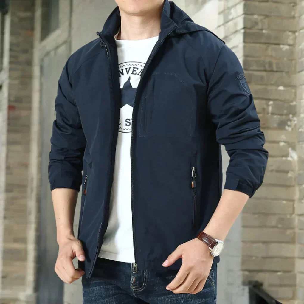 Davy | Veste Coupe-Vent Homme Légère Col Montant à Zip et Poches