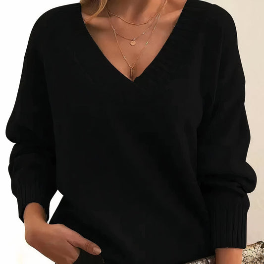 Harper | Pull Femme en Cachemire Col V Oversize Manches Ballon