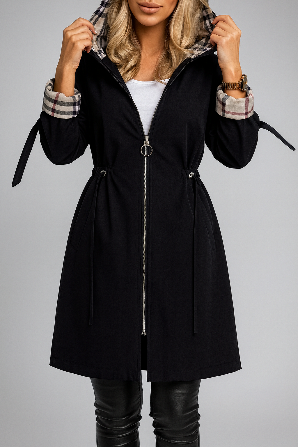 Juniper | Manteau Parka Femme à Capuche Zip et Cordon de Serrage