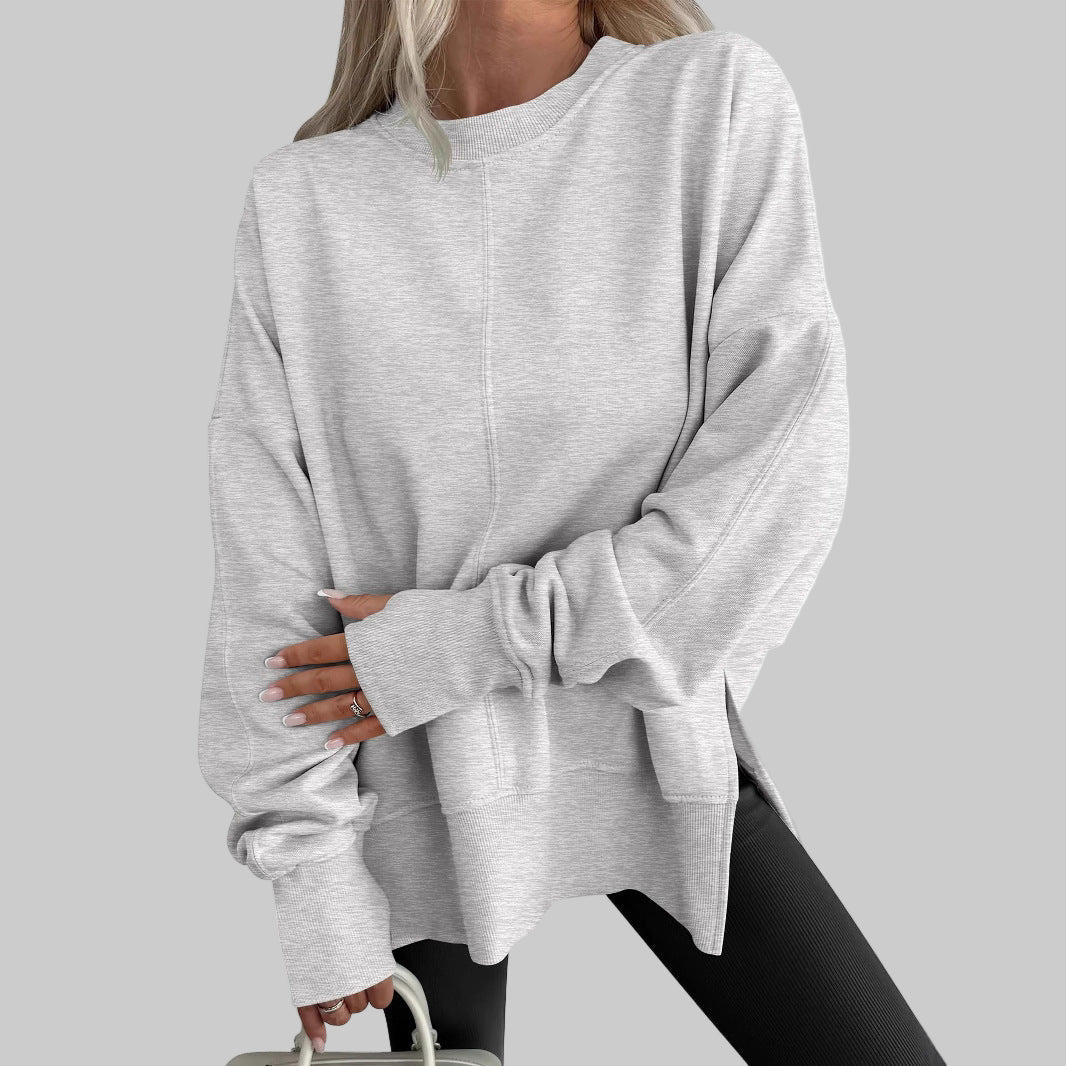 Luna | Sweat Femme Oversize Col Rond avec Fente Latérale