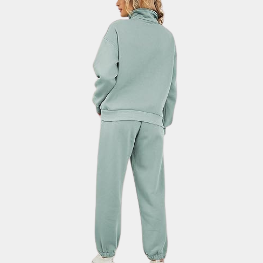 Niki | Ensemble Femme Oversize Sweat Demi-Zip Col Montant et Jogging