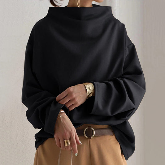 Noémie | Pull Femme Oversize Col Montant Manches Chauve-Souris