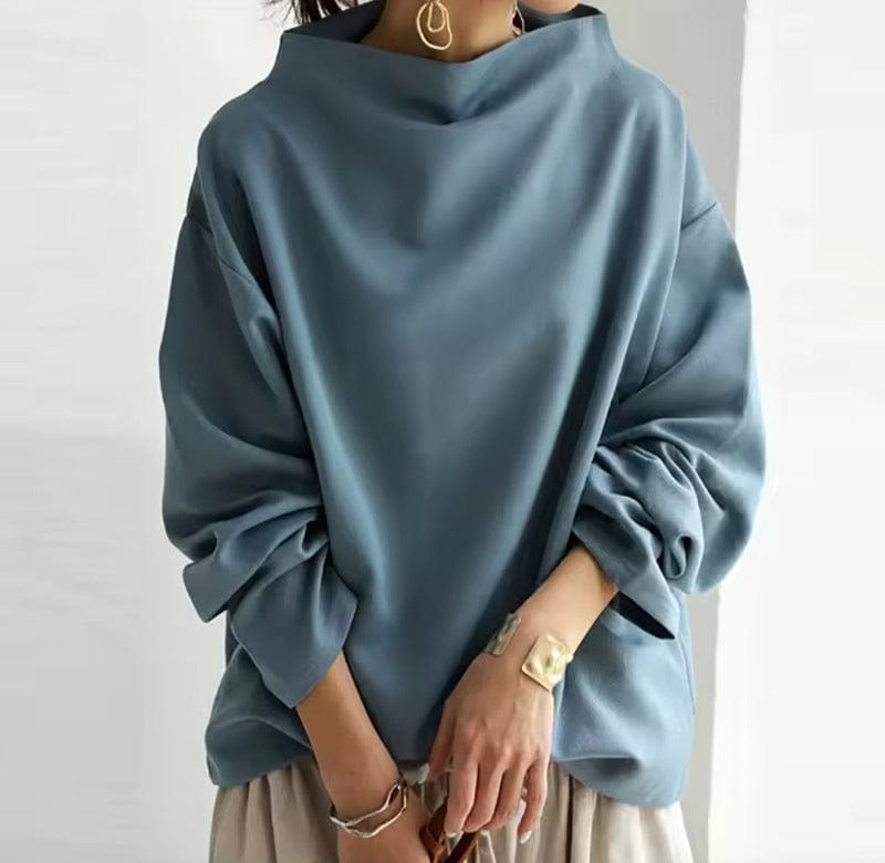 Noémie | Pull Femme Oversize Col Montant Manches Chauve-Souris